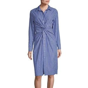 Striped shirt dress with center twist